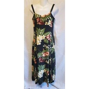 Serendipity Maui Womens Sz Medium Sleeveless Floral Maxi Dress Hawaii Sexy Vtg
